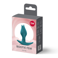 Анальная пробка в форме бутона – Fun Factory BOOTIE FEM, бутылочно-зеленого цвета, диаметр 2.9 см, с тонким ограничителем