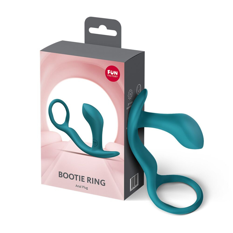 Анальна пробка з ерекційним кільцем – Fun Factory BOOTIE RING, зеленого кольору