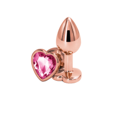 Анальна пробка з основою у формі серця – NS Novelties Rear Assets Rose Gold Heart Small Pink, 7 см