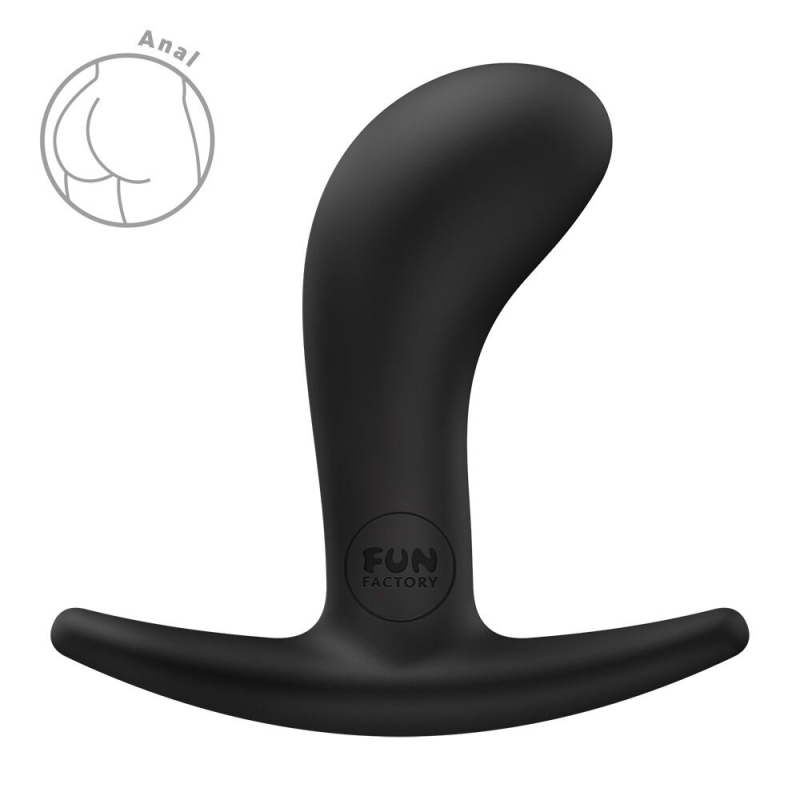 Анальна пробка з тонким обмежувачем – Fun Factory BOOTIE S, чорного кольору, діаметр 2.8 см