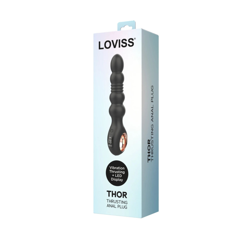 Анальний вібратор з пульсацією – Loviss Thor Thrusting Anal Plug, 2 мотори