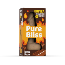 Ароматная свеча в форме пениса – Pure Bliss Choco Boom, 15 см, коричневая, с ароматом шоколада