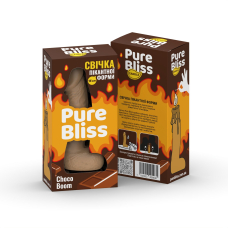 Ароматная свеча в форме пениса – Pure Bliss Choco Boom, 15 см, коричневая, с ароматом шоколада
