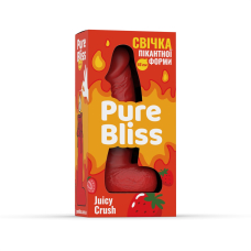Ароматная свеча в форме пениса – Pure Bliss Juicy Crush, 15 см, красного цвета, с насыщенным ягодным ароматом