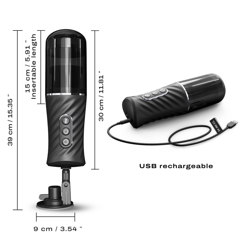 Автоматичний мастурбатор – Dorcel THRUST BLOW PRO, з імітацією фрикцій та обертання, 10 режимами кожної функції та присоскою