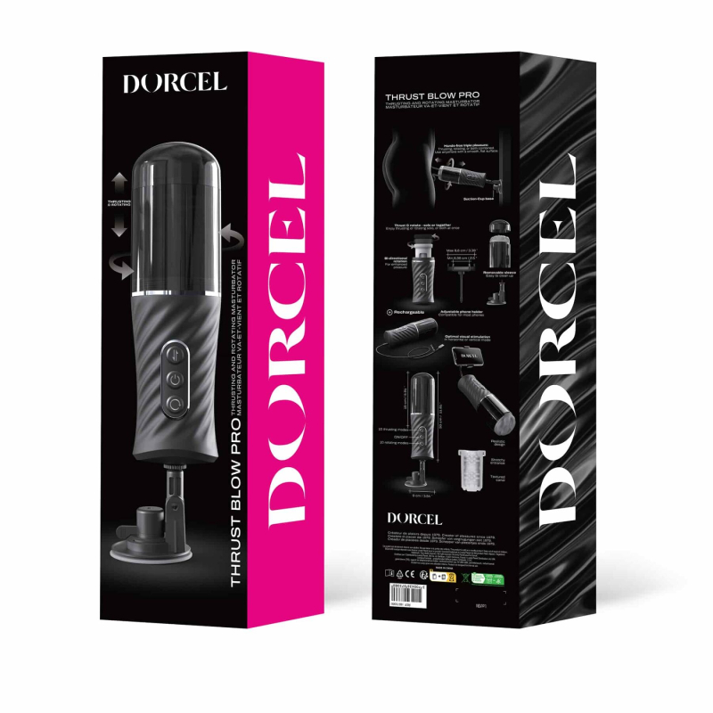 Автоматичний мастурбатор – Dorcel THRUST BLOW PRO, з імітацією фрикцій та обертання, 10 режимами кожної функції та присоскою