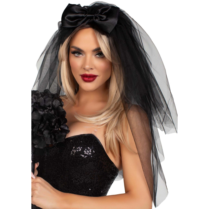 Багатоярусна фата нареченої – Leg Avenue Tiered Bridal Veil, універсального розміру, чорного кольору