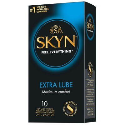 Безлатексні преміум-презервативи з додатковим лубрикантом – SKYN Extra Lube, 10 шт., на 40% більше лубриканту