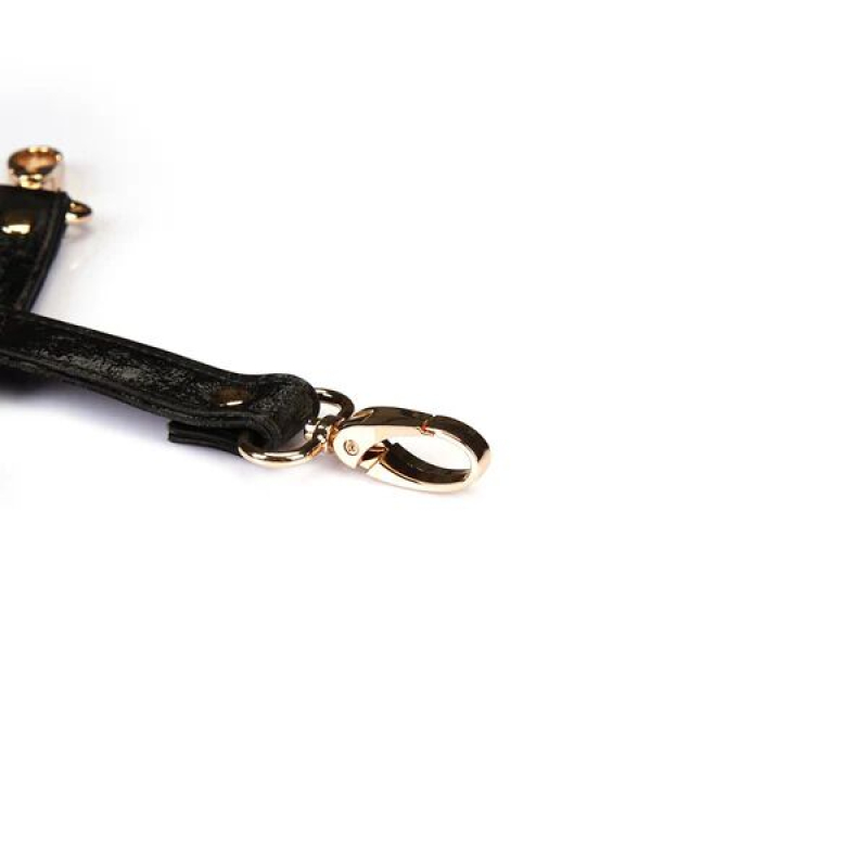 Бондажная крестовина для фиксации на карабинах – Liebe Seele Boudoir Amor Pink Hogtie, черного цвета