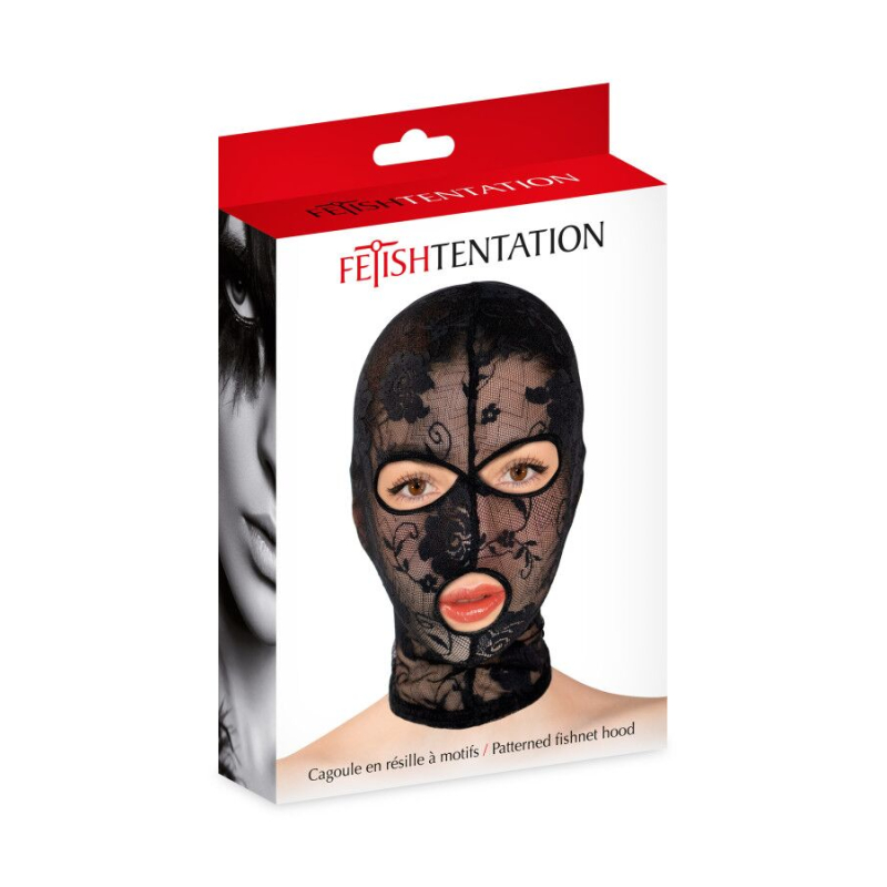 Бондажний капюшон Fetish Tentation Patterned Fishnet Hood з ажурної сітки