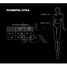 Бондажний набір з екошкіри Art of Sex Shandy L–2XL, чорного кольору