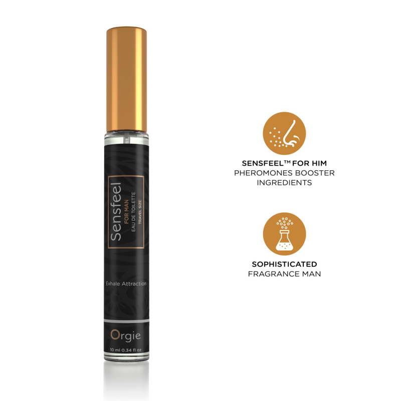 Чоловічі парфуми з феромонами та цитрусово-деревним ароматом – Orgie Sensfeel for Man Travel Size, 10 мл