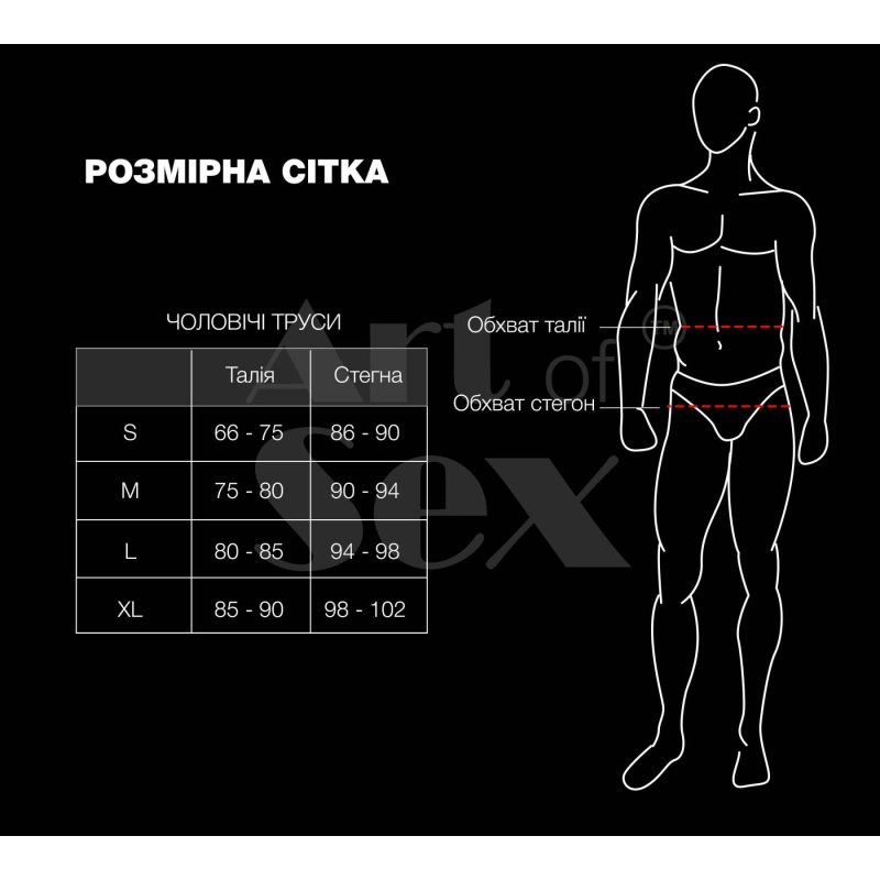 Чоловічі труси з сюрпризом – Art of Sex Gladiator, розмір S, чорного кольору з ефектом мокрого оксамиту