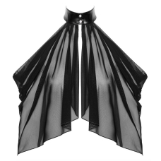 Чорне прозоре болеро з тюлю асиметричного крою – Noir Handmade F349, розмір S