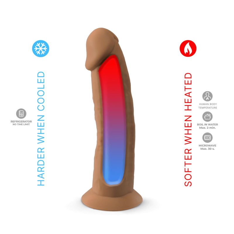 Двухслойный фаллоимитатор – SilexD Henry Caramel Model 2, 19.1 см, силикон и Silexpan, диаметр 4.8 см