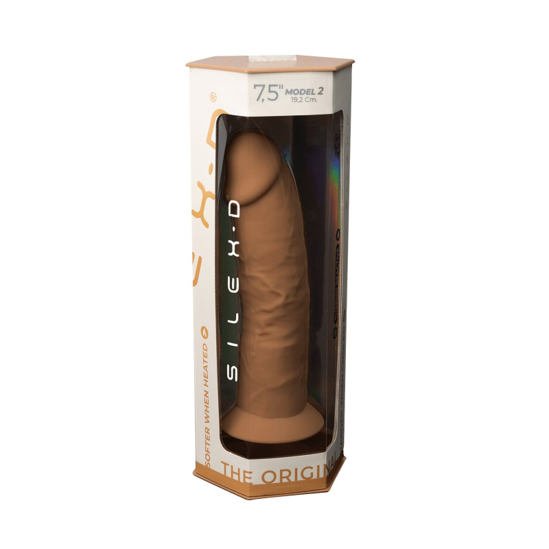 Двухслойный фаллоимитатор – SilexD Henry Caramel Model 2, 19.1 см, силикон и Silexpan, диаметр 4.8 см