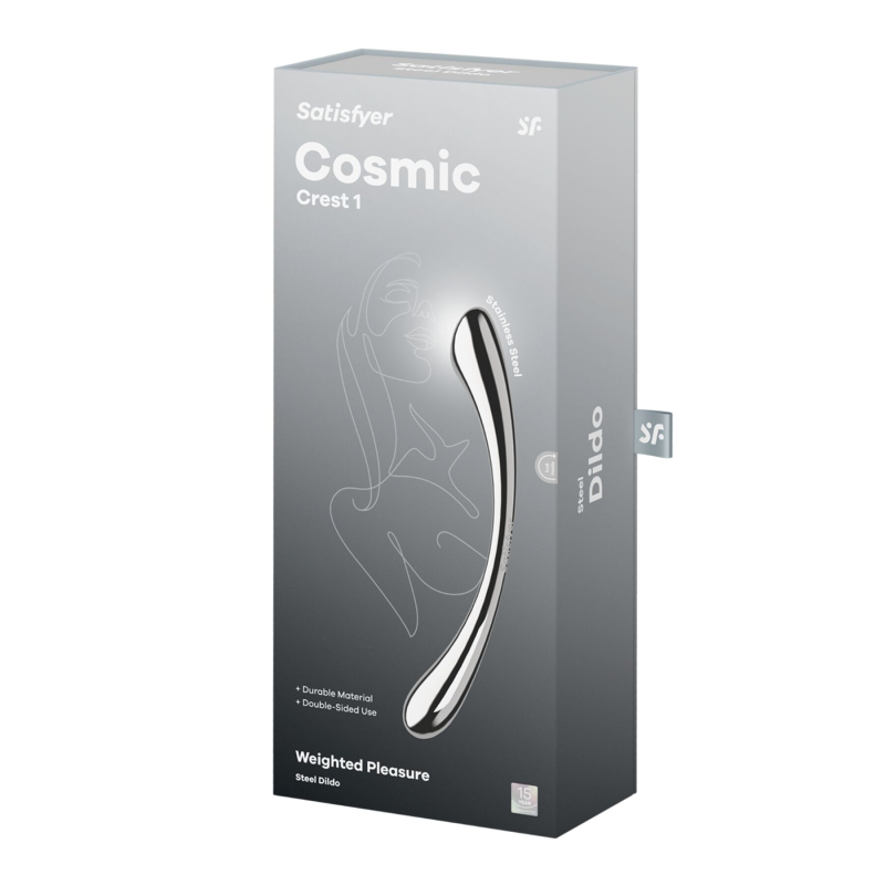 Двосторонній металевий дилдо – Satisfyer Cosmic Crest 1, підходить для нагрівання та охолодження