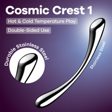 Двосторонній металевий дилдо – Satisfyer Cosmic Crest 1, підходить для нагрівання та охолодження