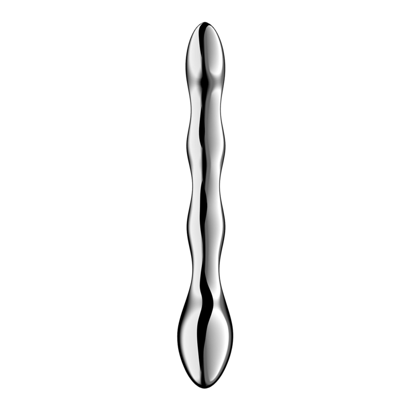 Двусторонний металлический дилдо – Satisfyer Cosmic Crest 2, подходит для нагрева и охлаждения