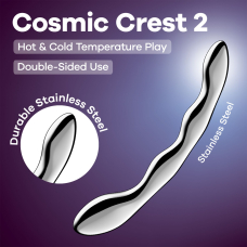 Двусторонний металлический дилдо – Satisfyer Cosmic Crest 2, подходит для нагрева и охлаждения