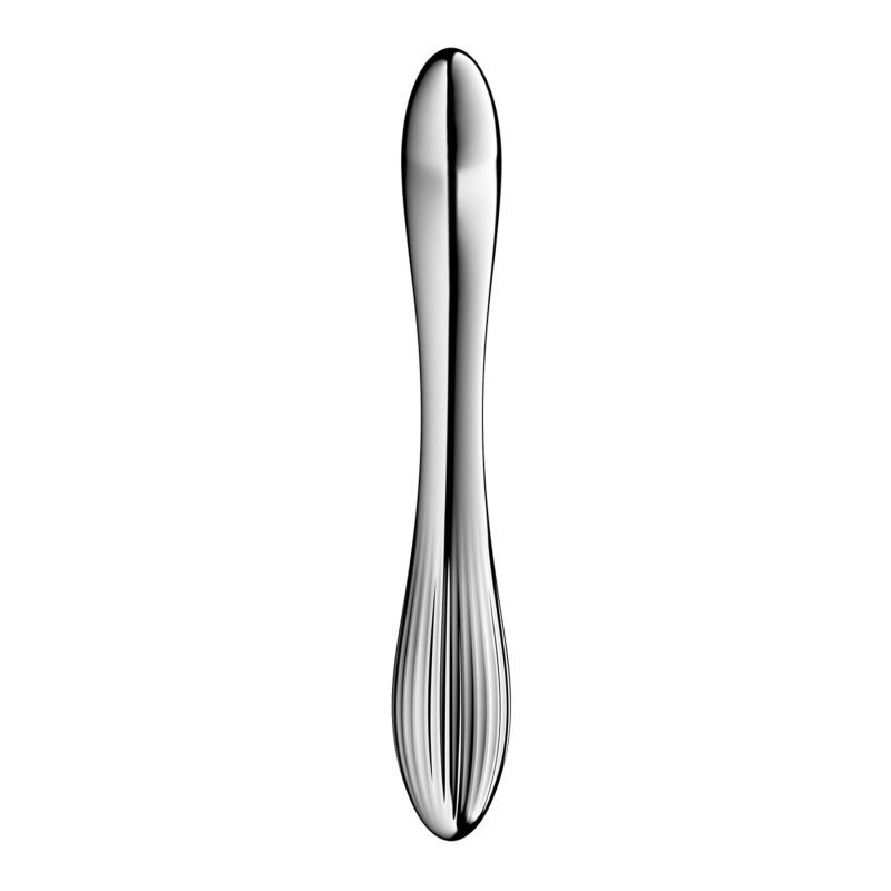 Двосторонній металевий дилдо – Satisfyer Pure Gravity 1, підходить для нагрівання та охолодження, вага 939 г