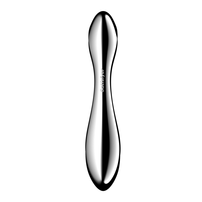 Двосторонній металевий дилдо – Satisfyer Pure Gravity 2, підходить для нагрівання та охолодження, дуже важкий