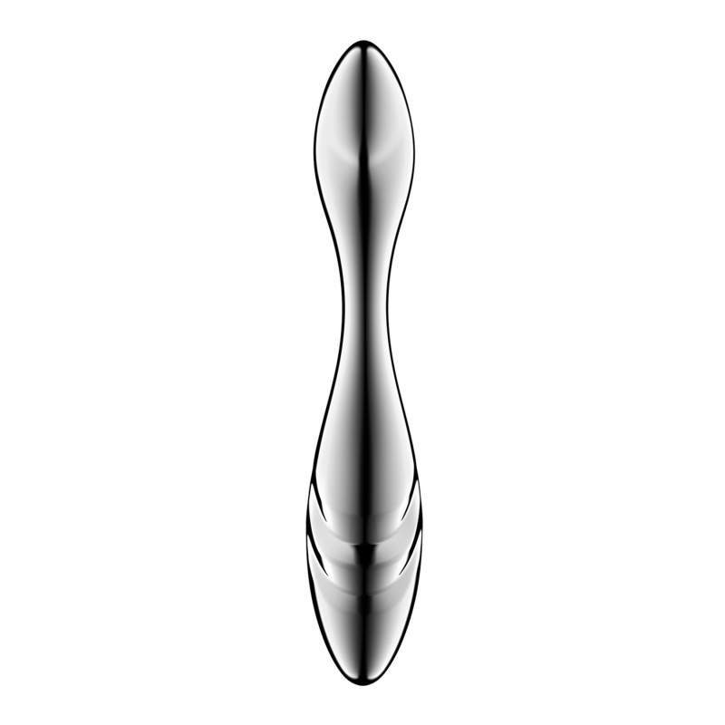 Двусторонний металлический дилдо – Satisfyer Pure Gravity 3, подходит для нагрева и охлаждения, очень тяжелый