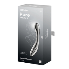 Двосторонній металевий дилдо – Satisfyer Pure Gravity 3, підходить для нагрівання та охолодження, дуже важкий