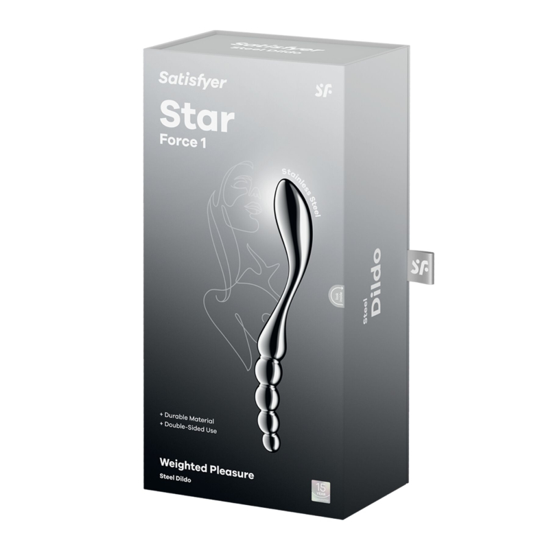 Двусторонний металлический дилдо – Satisfyer Star Force 1, подходит для нагрева и охлаждения