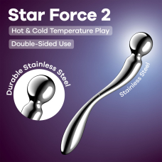 Двусторонний металлический дилдо – Satisfyer Star Force 2, подходит для нагрева и охлаждения
