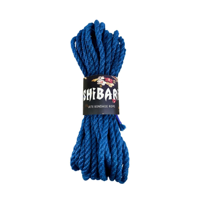 Джутова мотузка для шибарі – Feral Feelings Shibari Rope, 8 м, синього кольору