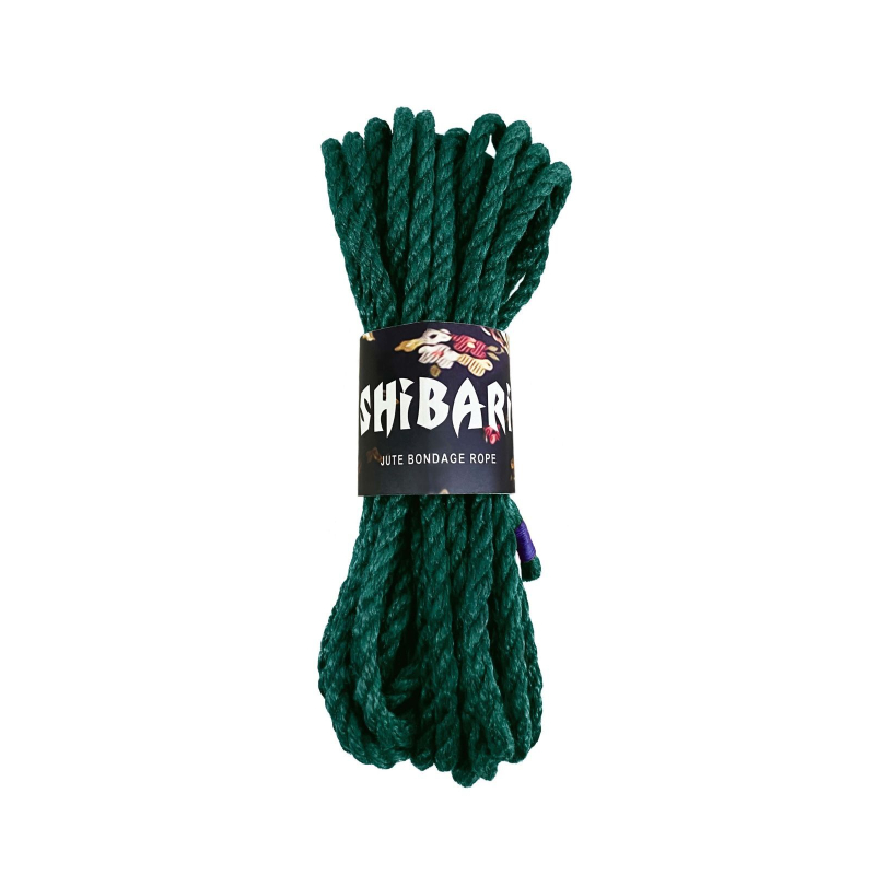 Джутова мотузка для шибарі – Feral Feelings Shibari Rope, 8 м, зеленого кольору