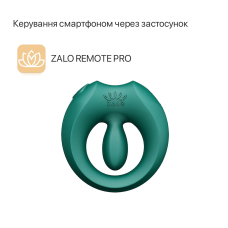 Умное виброкольцо для эрекции – Zalo Apis, бирюзово-зеленое, зарядный кейс, до 4 часов автономной работы
