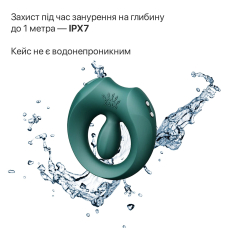 Умное виброкольцо для эрекции – Zalo Apis, бирюзово-зеленое, зарядный кейс, до 4 часов автономной работы