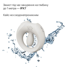 Умное виброкольцо для эрекции – Zalo Apis, цвет слоновой кости, зарядный кейс, до 4 часов автономной работы