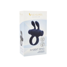 Ерекційне віброкільце з вушками – S Pleasures Premium Rabbit Ring, чорного кольору, зі знімною віброкулею
