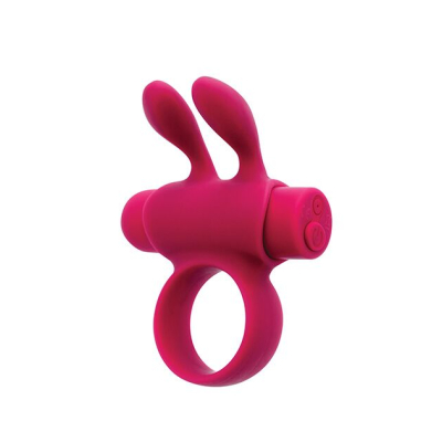 Эрекционное виброкольцо с ушками – S Pleasures Premium Rabbit Ring, розового цвета, со съемной виброкулей