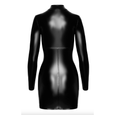Эротическое мини-платье из материала Powerwetlook с длинной молнией – Noir Handmade F330 Orgia Chimera, размер S