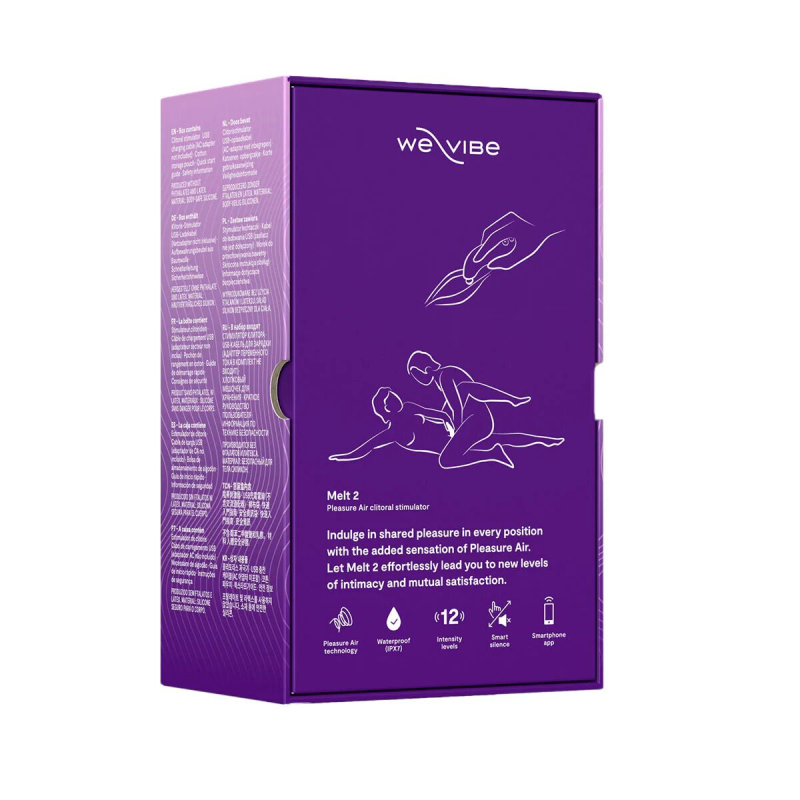 Фіолетовий вакуумний смарт-стимулятор для пар із технологією Pleasure Air – We-Vibe Melt 2 Purple, 13,8 см