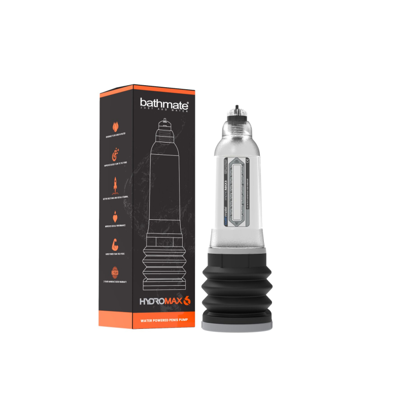 Гідропомпа – Bathmate Hydromax 6, прозора, для пеніса довжиною 10–15 см і діаметром до 5.2 см