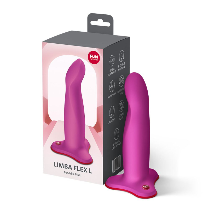 Гнучкий фалоімітатор з ефектом пам’яті – Fun Factory LIMBA FLEX L, пурпурового кольору, для стимуляції точки G
