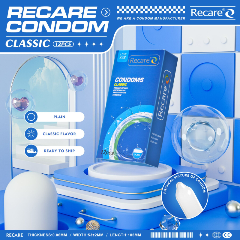 Класичні презервативи – Recare Classic Condoms, 12 шт.