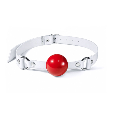 Силиконовый кляп – Feral Feelings Silicon Ball Gag White/Red, белый ремешок, красный шарик