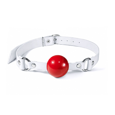 Кляп силіконовий – Feral Feelings Silicon Ball Gag White/Red, білий ремінець, червона кулька