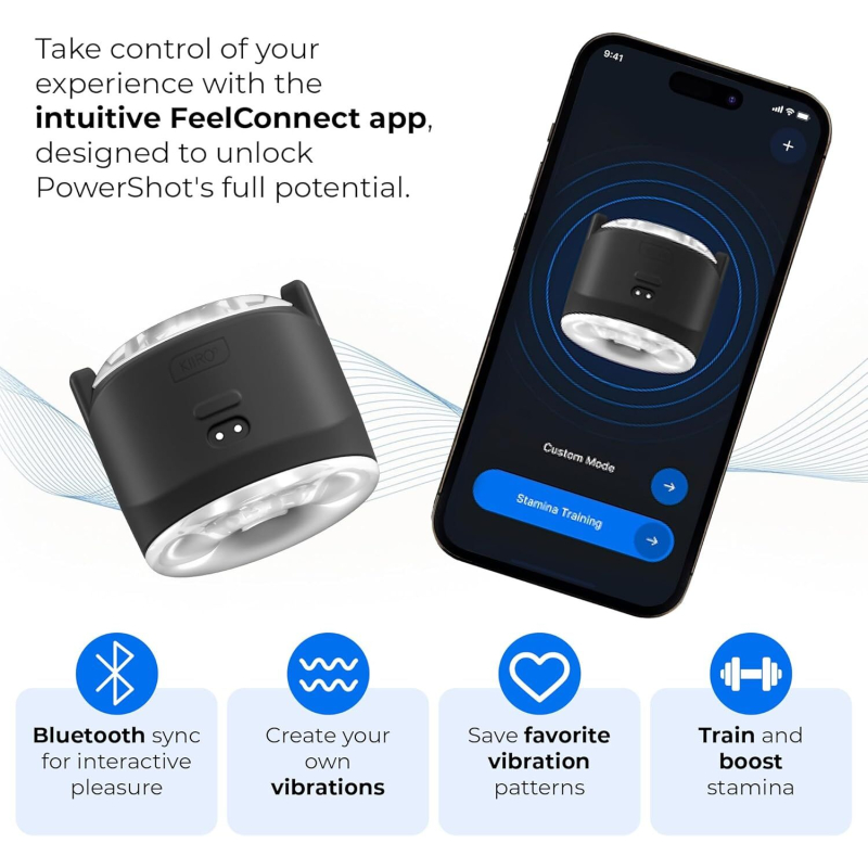 Компактный интерактивный мастурбатор 2-в-1 – KIIROO PowerShot, с вибрацией и двумя вибромоторами