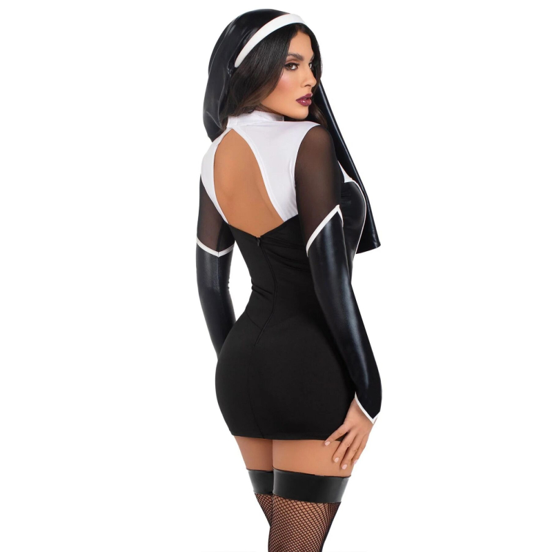 Костюм черниці – Leg Avenue Holy Hottie Dress, розмір S