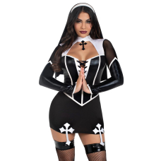 Костюм черниці – Leg Avenue Holy Hottie Dress, розмір S