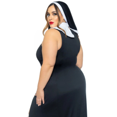 Костюм монашки-грішниці – Leg Avenue Sultry Sinner, розмір 1X–2X, сукня, комір та головний убір