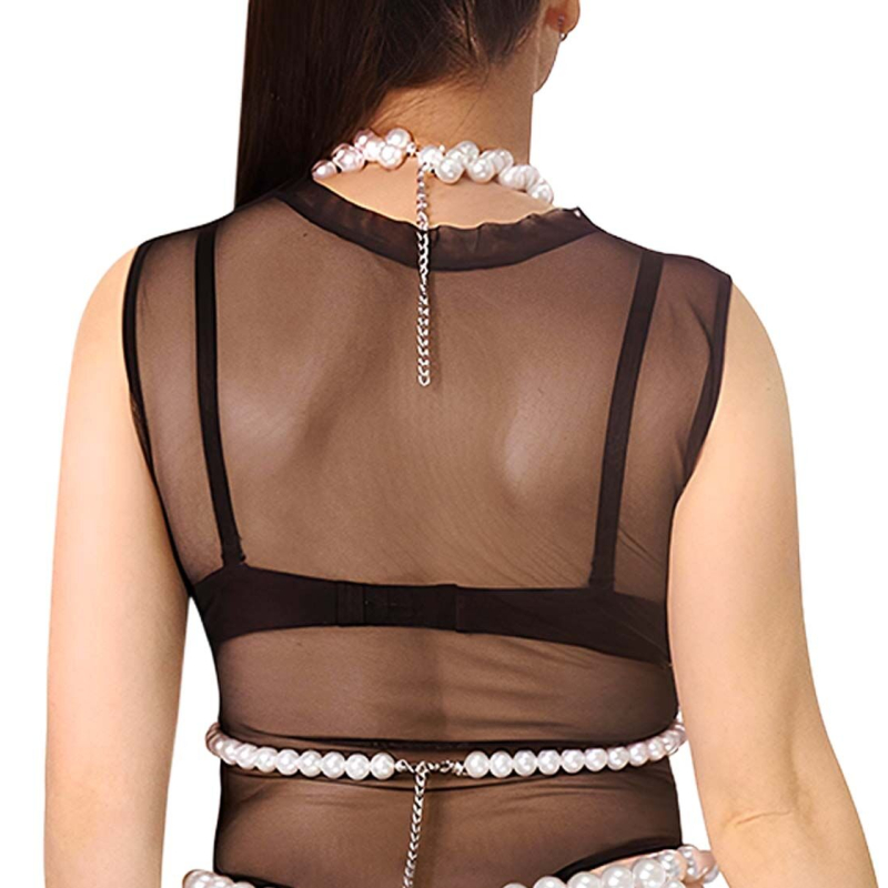 Ліф із перлин – Art of Sex Jasmine, розмір XS–2XL, білого кольору