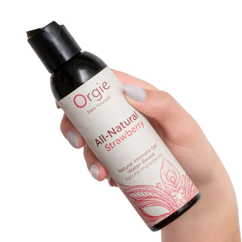 Лубрикант на водній основі зі смаком і ароматом полуниці – Orgie All Natural Strawberry, 150 мл